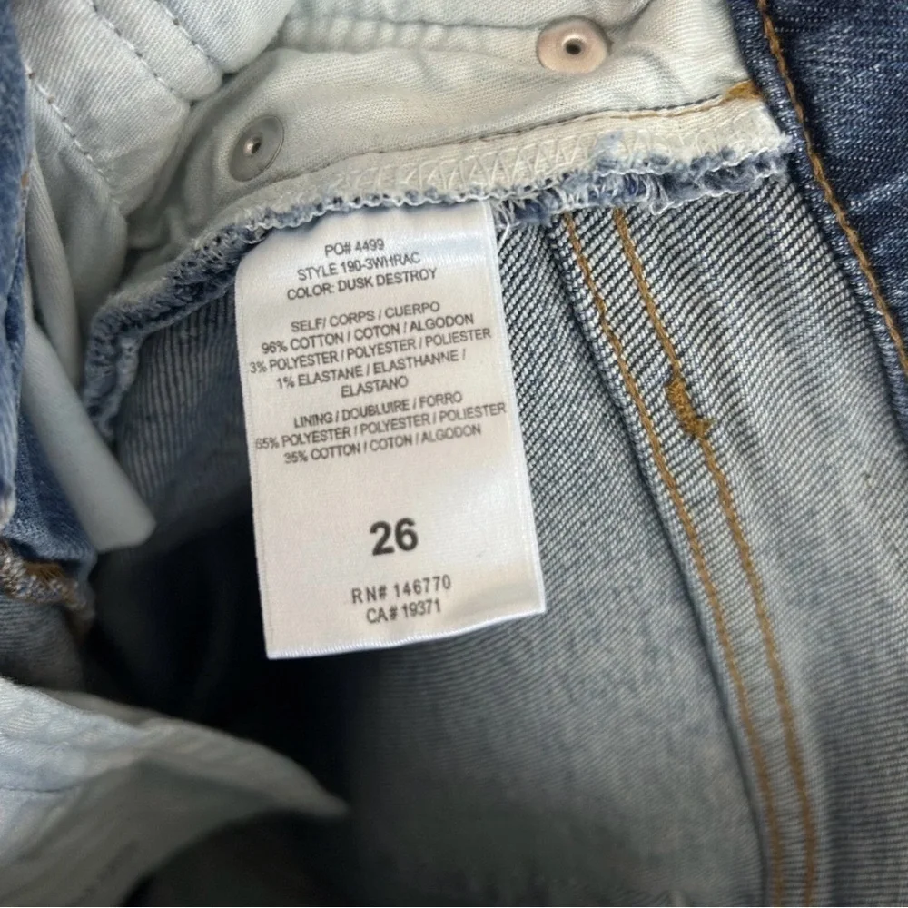 RE/DONE 90s High Rise Ankle Crop Jeans Dusk Destroy Distressed Skinny Cropped 26